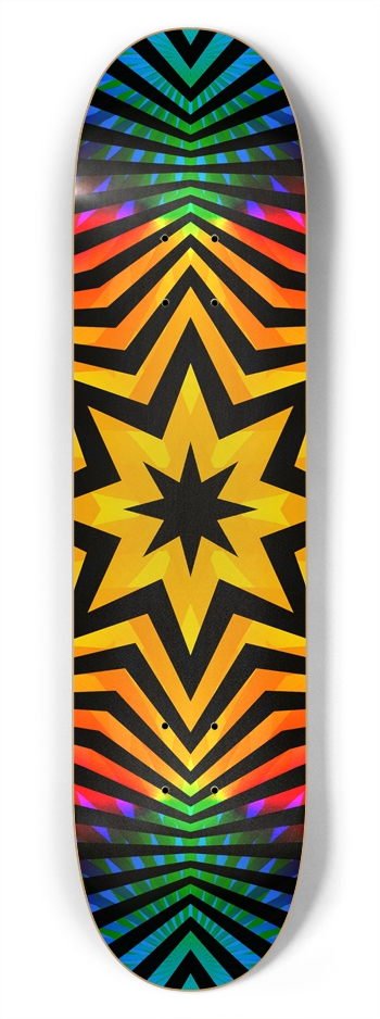 Abstract / Psychedelic Radial Pattern: 7-3/4 Deck 