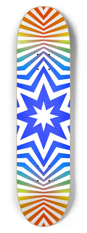 Abstract / Psychedelic Radial Pattern: 7-3/4 Deck 