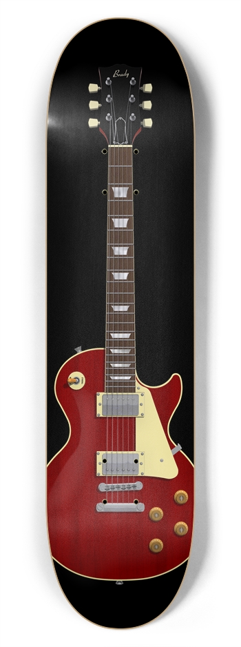 Red Guitar: 7-3/4 Skateboard  Deck 