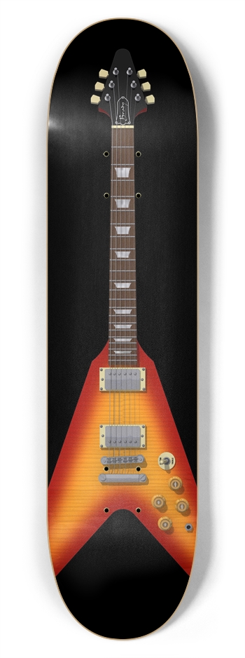 Flying V Guitar: 7-3/4 Skateboard  Deck 