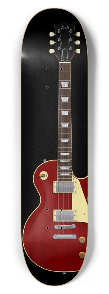 Red Guitar: 7-3/4 Skateboard  Deck 