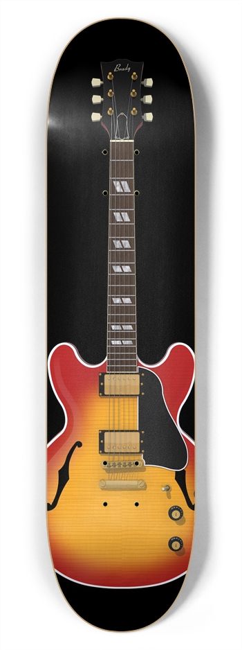 Hollow Body Guitar: 7-3/4 Skateboard  Deck 
