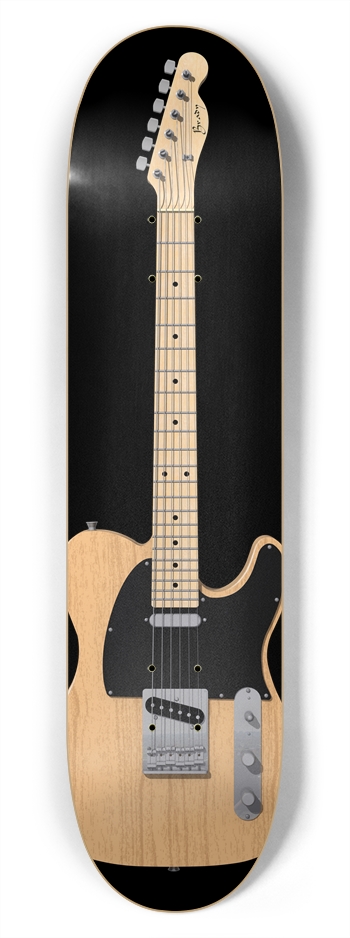 Wood Finish Guitar: 7-3/4 Skateboard  Deck 