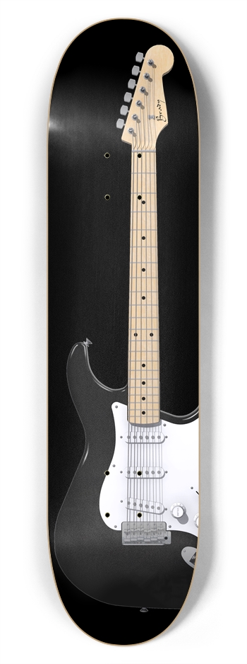 Black Guitar: 7-3/4 Skateboard  Deck 