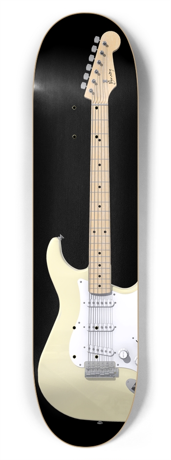 White Guitar: 7-3/4 Deck  7-3/4 Skateboard Deck 