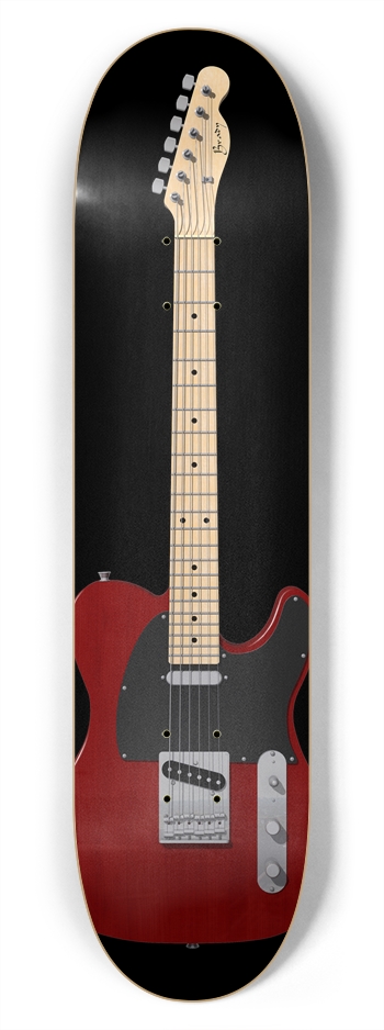 Red Guitar: 7-3/4 Skateboard  Deck 