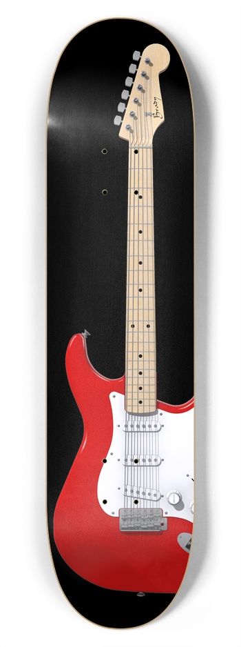 Red Guitar: 7-3/4 Skateboard  Deck  7-3/4 Skateboard Deck 