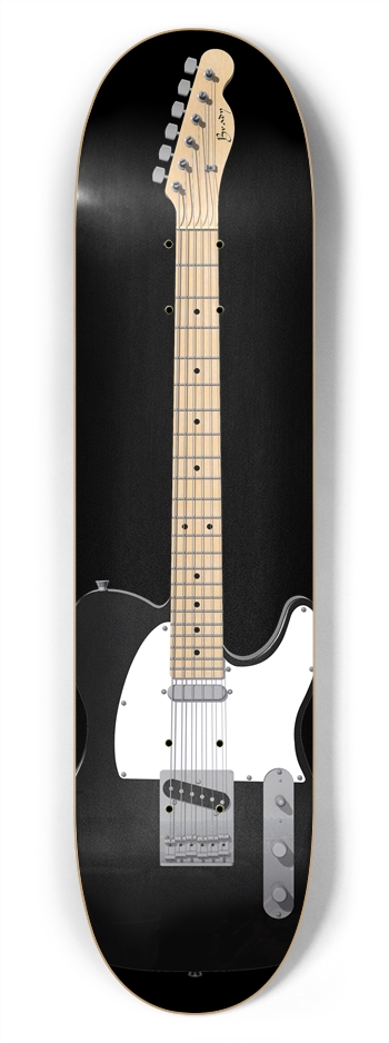 Black Guitar: 7-3/4 Skateboard  Deck 