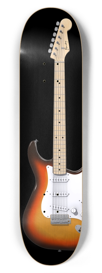 Sunburst Guitar: 7-3/4 Skateboard  Deck  7-3/4 Skateboard Deck 