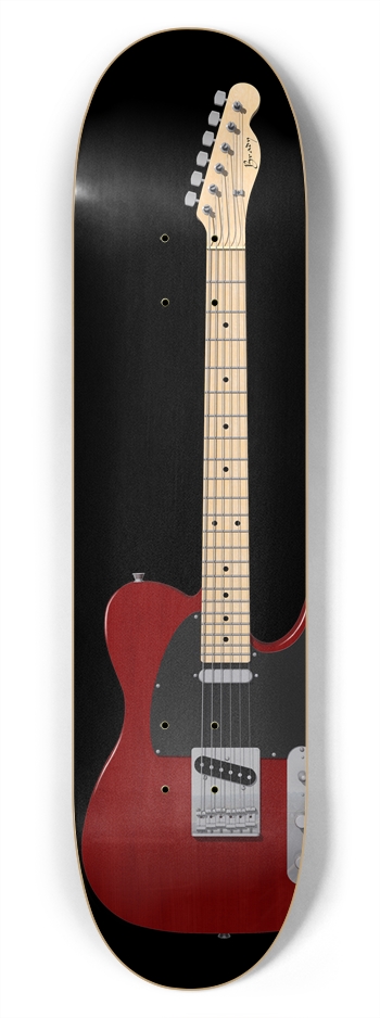 Red Guitar: 7-3/4 Skateboard  Deck  7-3/4 Skateboard Deck 