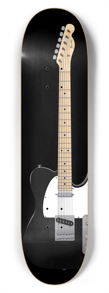 Black Guitar: 7-3/4 Skateboard  Deck 