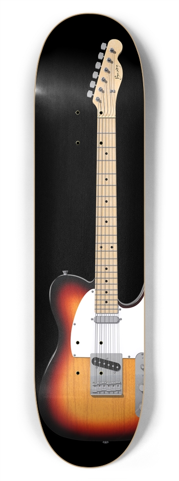 Sunburst Guitar: 7-3/4 Skateboard  Deck  7-3/4 Skateboard Deck 