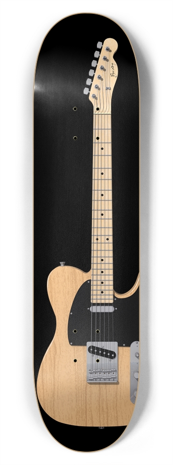 Wood Finish Guitar: 7-3/4 Skateboard  Deck 