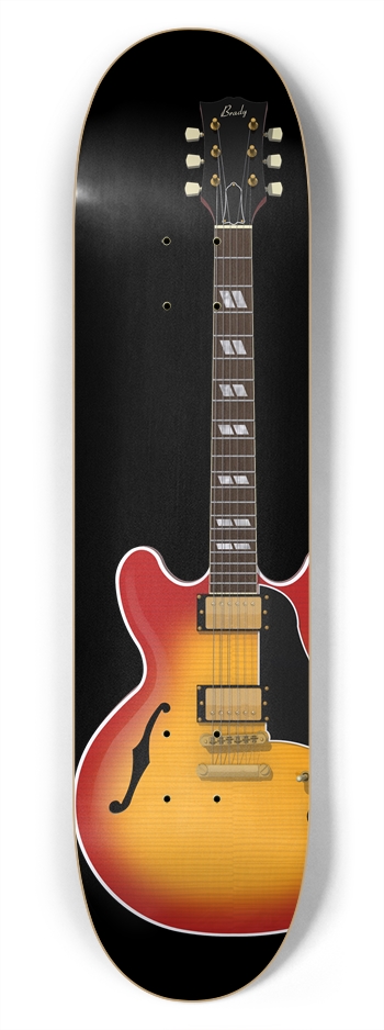 Hollow Body Guitar: 7-3/4 Skateboard  Deck 