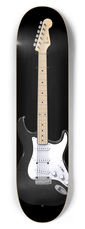 Black Guitar: 7-3/4 Skateboard  Deck 