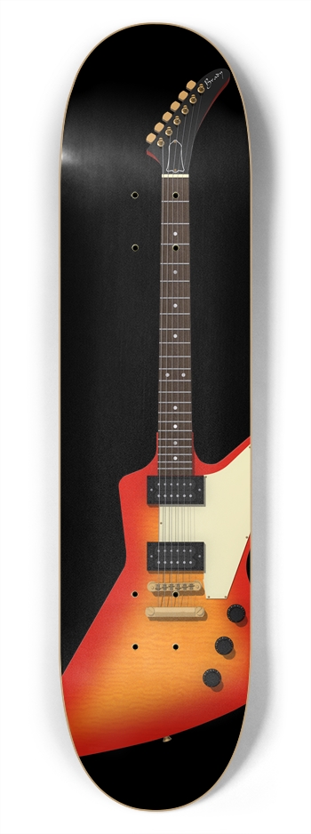 Sunburst Guitar: 7-3/4 Skateboard  Deck 