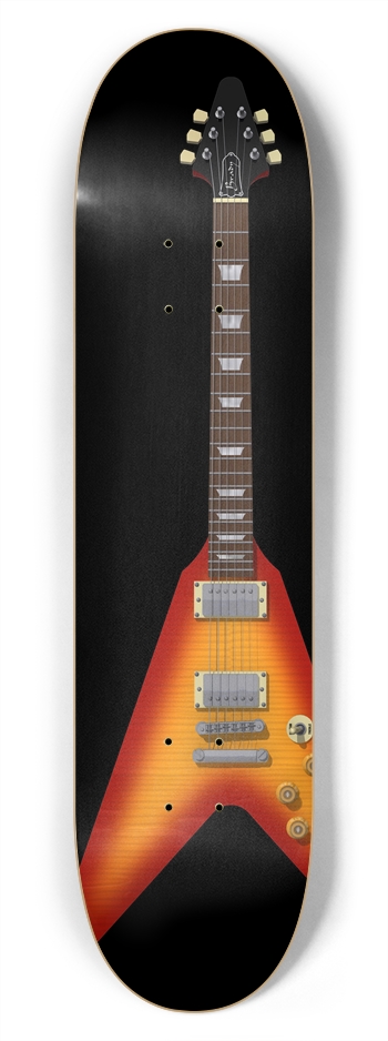 Flying V Guitar: 7-3/4 Skateboard  Deck 