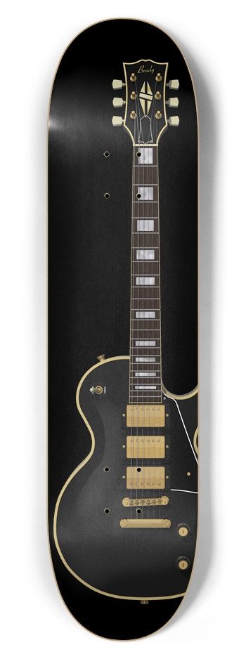 Black Guitar: 7-3/4 Skateboard  Deck 