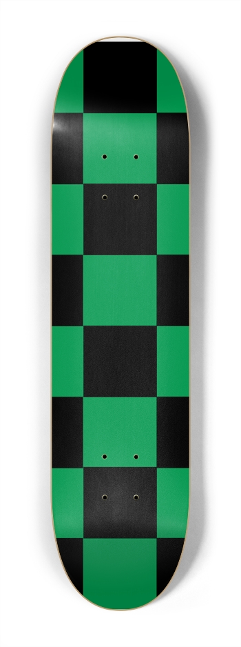 Black And Green Checkered 7 1/4" Deck