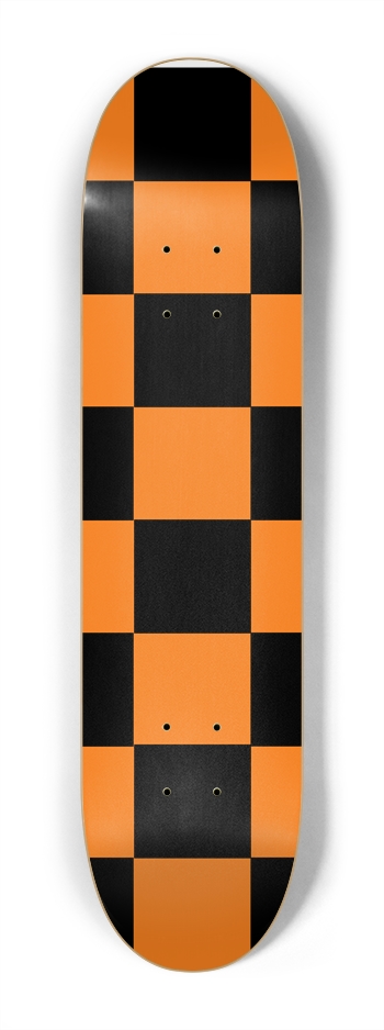 Orange And Black Checkered 7 1/4" Deck