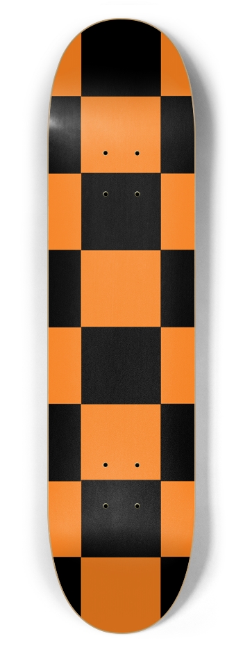 Black And Orange Checkered 7 5/8" Deck