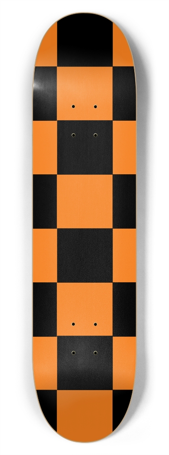 Black And Orange Checkered 7 3/4" Deck