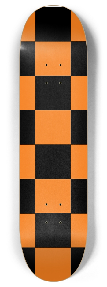 Black And Orange Checkered 8" Deck