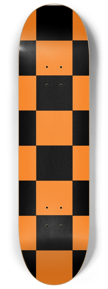 Black And Orange Checkered 8 1/4" Deck
