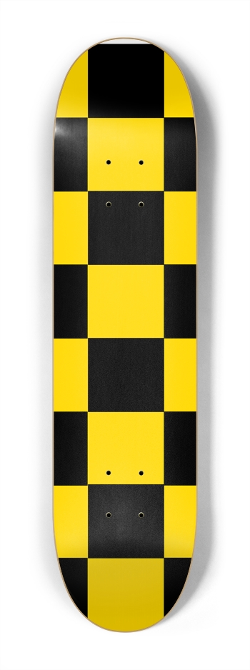 Black And Yellow Checkered 7 1/4" Deck
