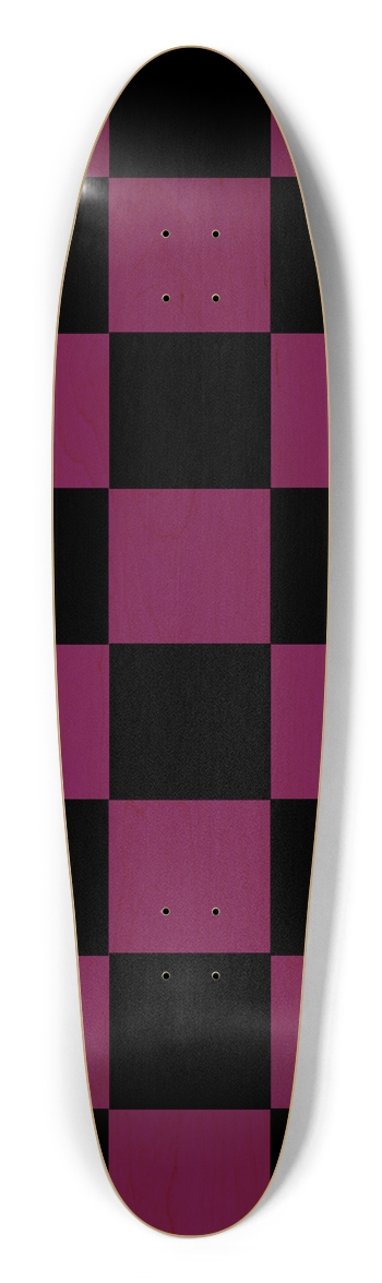Black And Purple Checkered Longboard Deck