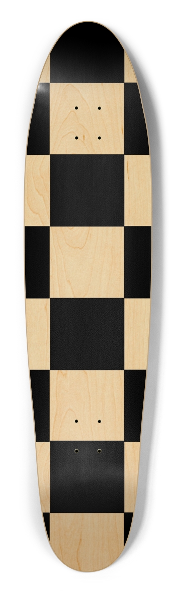 Black And White Checkered Longboard Deck