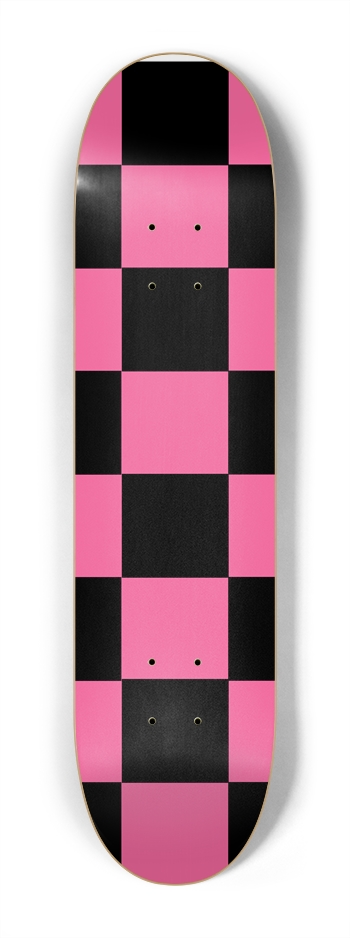 Black And Pink Checkered 7 1/4" Deck