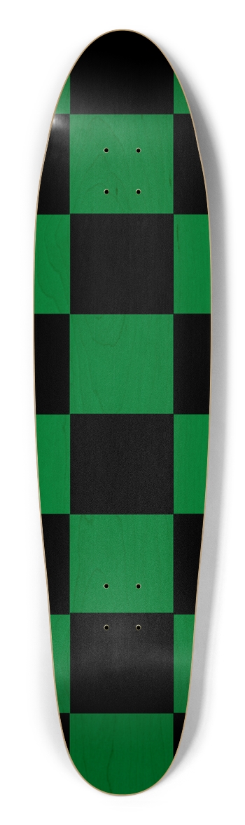 Black And Green Checkered Longboard Deck