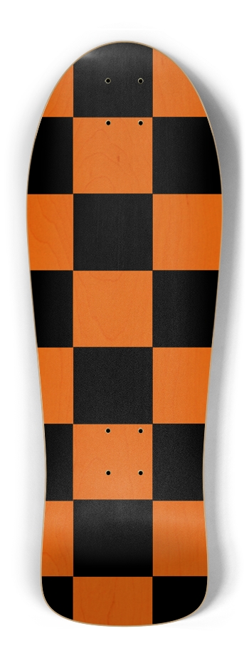 Black And Orange Checkered Old School Deck