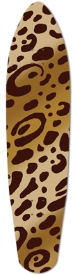 Leopard Print Longboard Deck Longboard Shape by AvatarINK