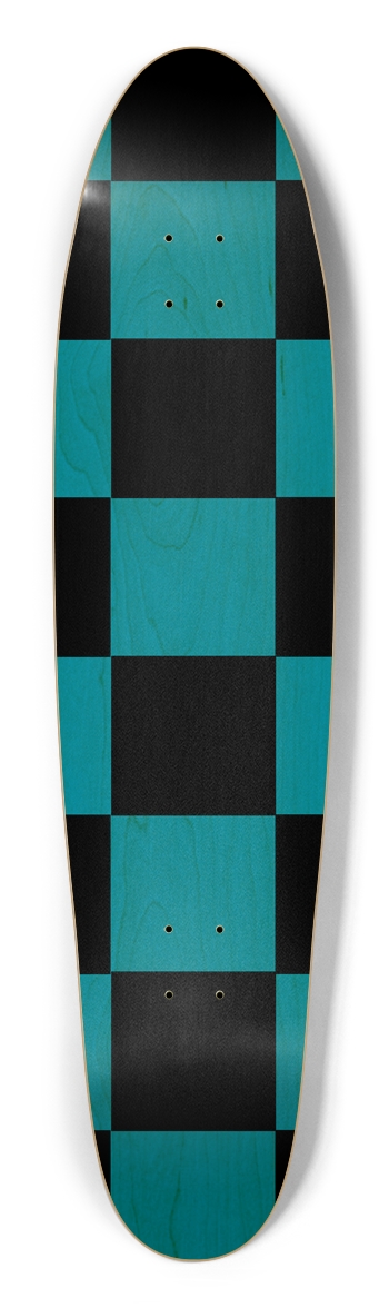 Black And Blue Checkered Longboard Deck
