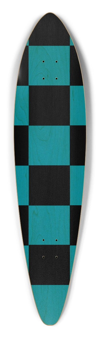 Black And Blue Checkered Pintail Longboard Deck