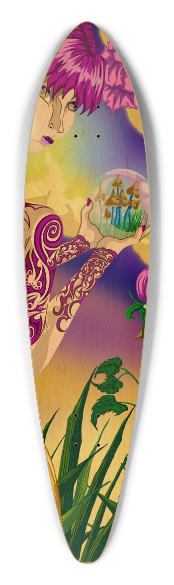 Mushroom Fairy Pintail Longboard Deck