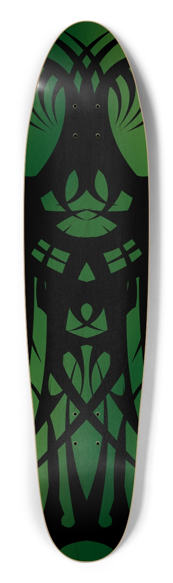 Green Tribal Longboard Deck