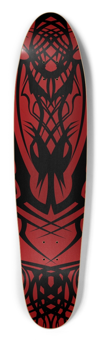 Red Tribal Longboard Deck