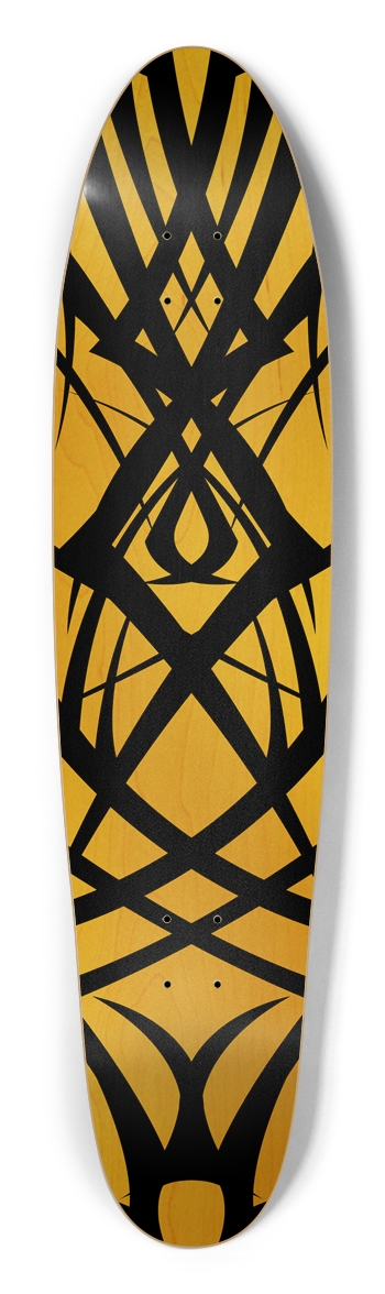 Yellow Tribal Longboard Deck