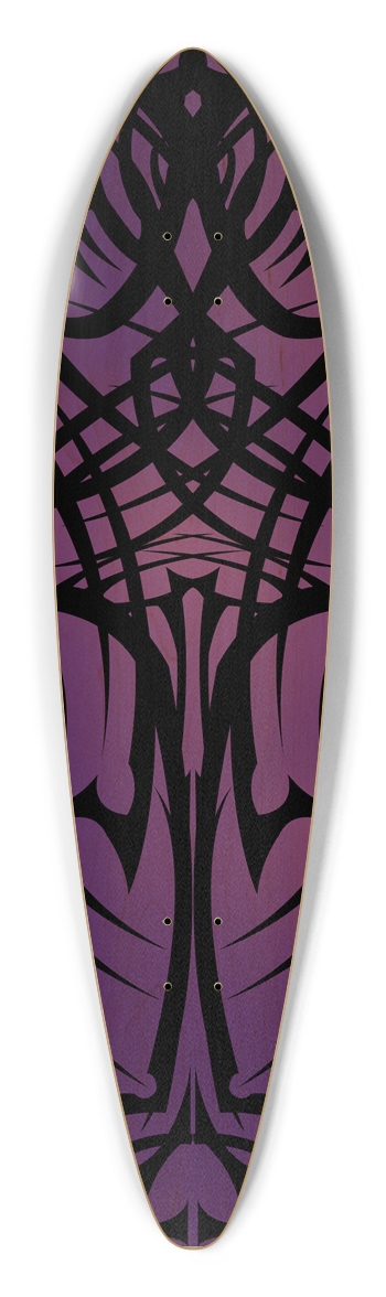 Purple Tribal Pintail Longboard Deck