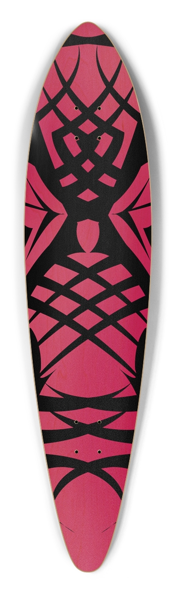 Pink Tribal Pintail Longboard Deck
