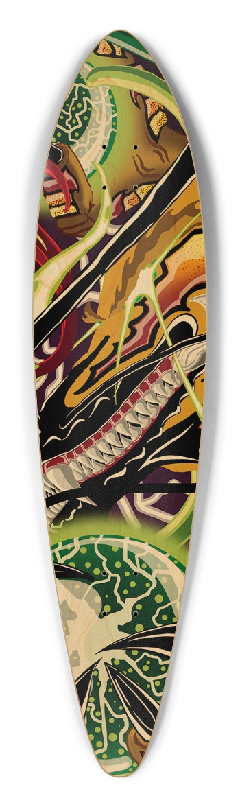 Grinning Dragon Pintail Longboard Deck