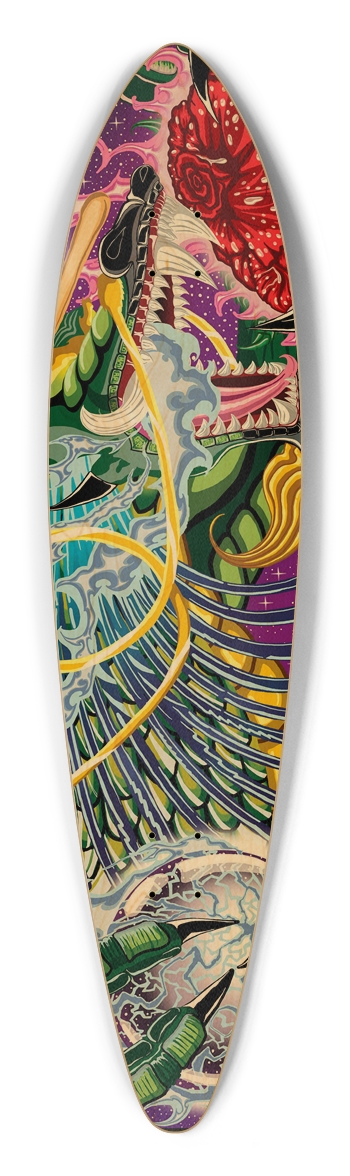 Dragon Of The Rose Pintail Longboard Deck