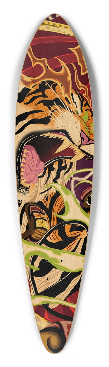 Tiger Pintail Longboard Deck