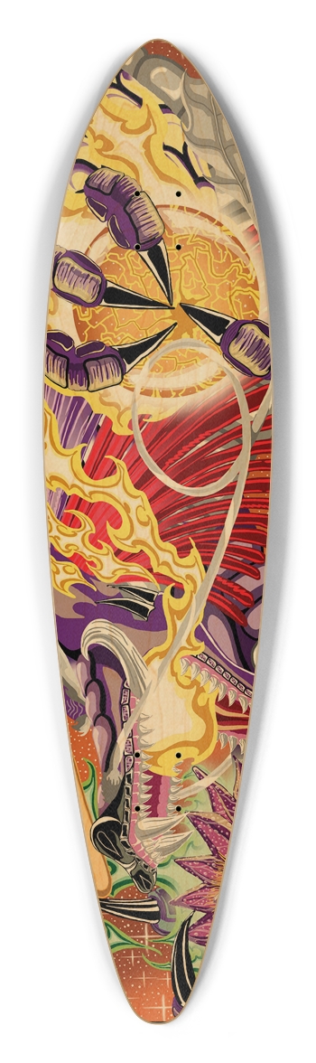 Dragon Of The Lotus Pintail Longboard Deck