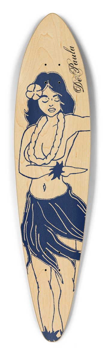 Hula Dancer Outline Pintail Skateboard