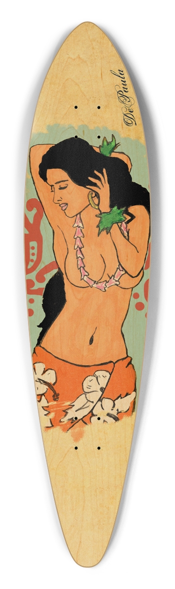 Hawaiian Babe Pintail Custom Skateboard