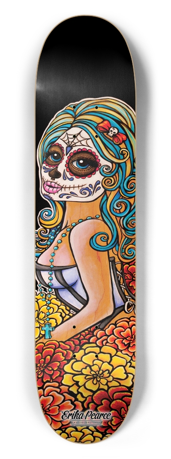 Catrina Blue 7.5 x 31.5 7-1/2 Skateboard Deck by Erika Pearce • Skate Shop